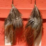 boucles d'oreilles à plumes naturelles 