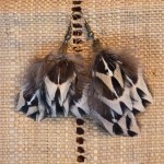 boucles d'oreilles à plumes naturelles