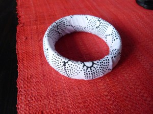 bracelet Wax blanc et noir