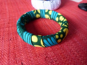 bracelet wax vert et jaune