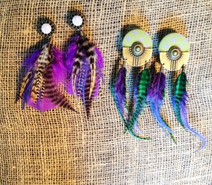 boucles d'oreilles à plumes mamzaile