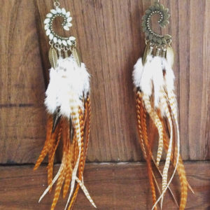 boucles d'oreilles ethniques plumes mamzaile