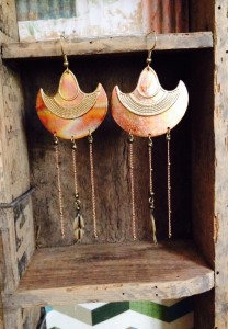 boucles d'oreilles à plumes style ethnique bohème mamzaile nantes made in france 