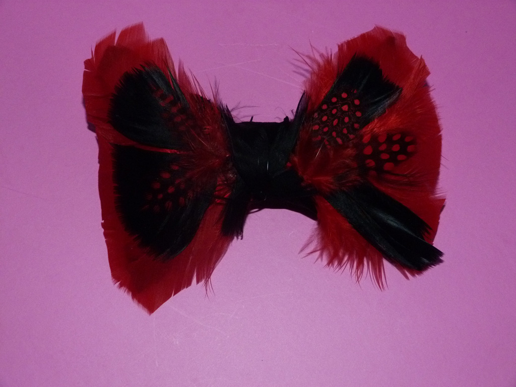 barrette noeud à plumes