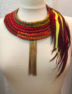 Orixa bijoux - Collier Oshun - Collier à plumes afropunk élégant, tribal, ethnique, boho, gypsy, chic