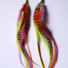 longues boucles d'oreilles en plumes multicolores orixa