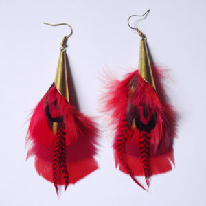 Boucles d'oreilles en plumes ethnique orixa